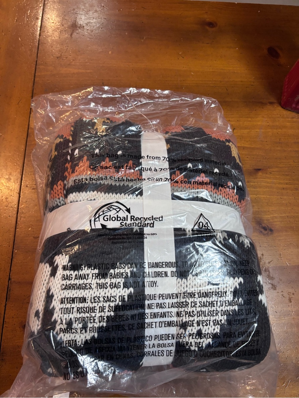 Pottery Barn Gus The Ghost Black, White & Orange Knit Ghost and Pumpkin Throw - Picture 4 of 6